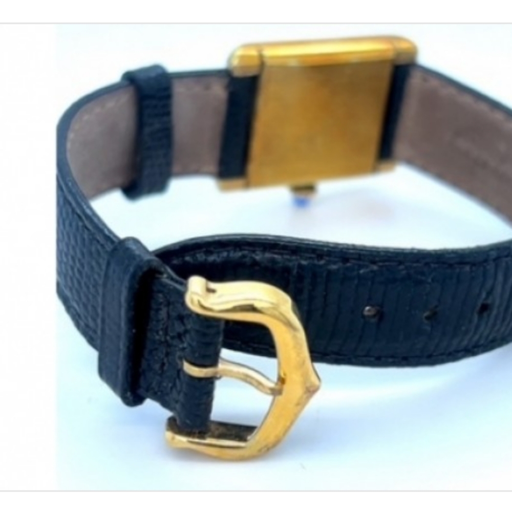 RESERVED DO NOT PURCHASE Les Must de CARTIER 18K plated 23mm Tank Manual Watch - Picture 5 of 6